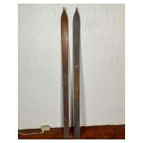 Wooden Skis with Pointed Tips
