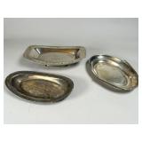 Three Silver-Plated Trays and Dishes Assorted