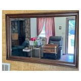Rectangular Wall Mirror With Wood Frame 53x35 In