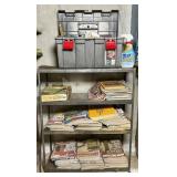 Metal Shelf Unit with Toolbox and Hand Tools