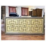 Wooden Cabinet with Raised Geometric Panel Doors
