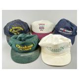 Five Vintage Baseball Caps Assorted Institutions