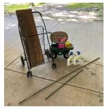 Garden Cart Lot with Supplies and Tools