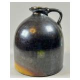Stoneware Jug with Black Glaze and Handle