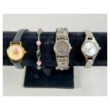 Three Ladies Watches and One Beaded Bracelet