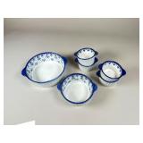 WCL Blue and White Ceramic Baking Dishes Set