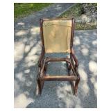 Wood Framed Rocking Chair With Canvas Back