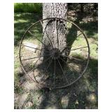 Iron Wagon Wheel with Spoked Center Hub