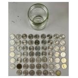 56 U.S. State Quarters with Glass Jar