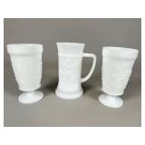Milk Glass Goblets and Stein Set