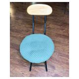 Wood and Metal Folding Chair with Cushion