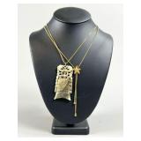 Gold-Tone Starfish and Carved Pendant Necklaces