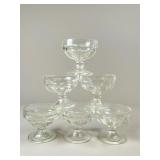 Six Clear Glass Dessert Coupes