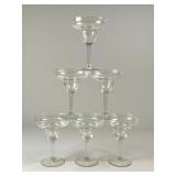 Six Clear Glass Margarita Glasses