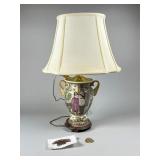 Hand-Painted Ceramic Lamp With Shade