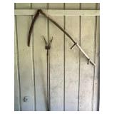 Wooden Scythe and Five-Tine Hay Rake