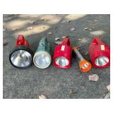 Five Plastic Handheld Flashlights