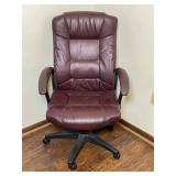 Brown Faux Leather Swivel Office Chair