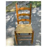 Ladder Back Chair with Woven Rush Seat