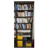 Wood Bookshelf With Books And Magazines