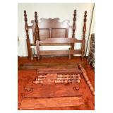 Wood Four-Poster Queen Bed Frame