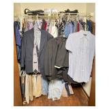 Menï¿½s Closet Lot With Suits, Shirts, and Pants