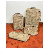 Four-Piece Floral Tapestry Luggage Set