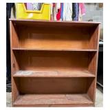 Three-Shelf Wood Bookcase 36in x 32in x 11in