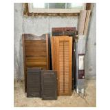 Wood Shutters and Curtain Rod Set
