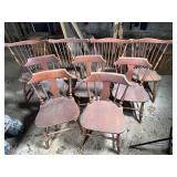 7 Mixed Wooden Spindle Back Chairs