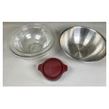 Pyrex Bowls, Cookware, and Stainless Bowl Lot