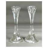 Clear Glass Hexagonal Candlesticks