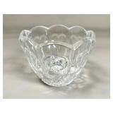 Clear Cut Glass Bowl with Heart Motif
