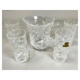 RCR Oneida Crystal Pitcher and 4 Glasses Set