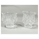 Pressed Glass Creamer and Sugar Bowl Set