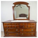 Broyhill Wood Dresser with Mirror, 9 Drawers