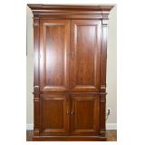 Wood Entertainment Armoire With Vizio TV