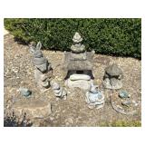 Concrete Garden Statues and Lantern