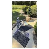 Garden Statues, Mats, Planter, and Painted Rocks