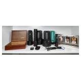 Flashlights, Wood Box, Metal Frame Lot
