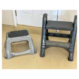 Two Plastic Step Stools, Single and Two-Step