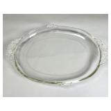 Glass Platter with Floral Relief Handles