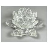 Faceted Glass Lotus Flower Tealight Holder