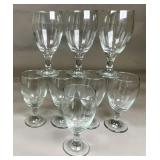 8 Clear Glass Goblets
