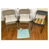 Three Folding Chairs with Cushions