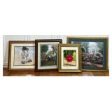 Framed Art Prints Including Garden and Portraits