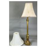 Tall Metal Table Lamp with Two Fabric Shades