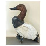 Carved Wood Canvasback Duck Decoy