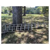 Wooden Extension Ladder with Metal Hardware