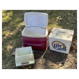 Three Portable Coolers, Mixed Brands